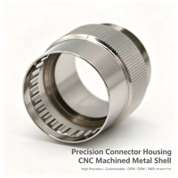 Boîtier de connecteur aéronautique usiné CNC nickelé, surface passivée par électroérosion, solutions OEM/ODM personnalisables, précision