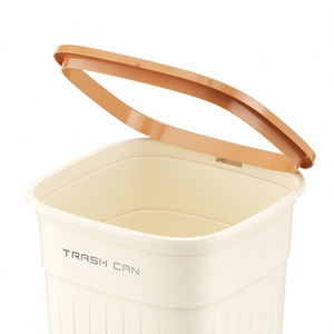 Trash Can Square Creamy Style Large Capacity Indoor Use - Product Image 1