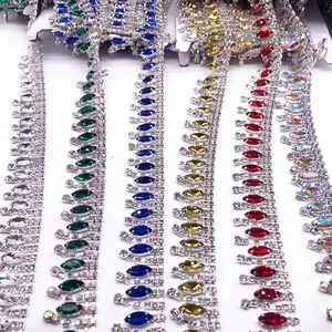 rhinestone trimming tailoring materials and accessories rhinestone fringe crystal trimming for dress sewing accessories