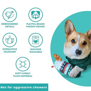 Nouveau jouet en peluche pour chien de haute qualité, couineur, en forme de coup de glace de Noël et de flocon de neige de Noël - Product Image 3
