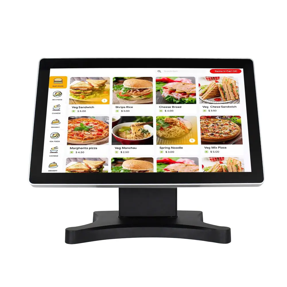 True Flat Design Capacitive Touch Screen 15.6 inch all in one pos system cash register for sale