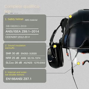 Casquette de travail réglable et légère en ABS, respirante, avec visière et protection des oreilles, système de suspension à 6 points - Product Image 3