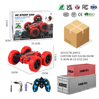 Voiture RC haute vitesse 2,4 GHz, voitures RC à 360 degrés avec éclairage des roues, rapides et capables de faire des retournements, voitures RC acrobatiques 4 roues motrices double face