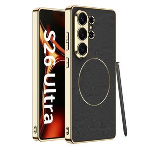 Funda Magnética GKK Fashion para <span class=keywords><strong>Samsung</strong></span> <span class=keywords><strong>Galaxy</strong></span> S26 Ultra 5G, Funda de Teléfono con Anillo Magnético de Níquel y Cuero Electrochapado - Product Image 1