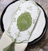 Cartes de menu de mariage personnalisées, cartes de menu de luxe avec dorure à chaud pour réception de mariage, impression personnalisée