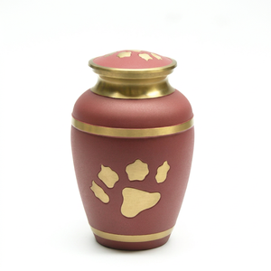 Pink Brass Dog and <b>Cat</b> <b>Urn</b> for Ashes Metal Cremation Box Lightweight Durable Memorial Keepsake - Product Image 1