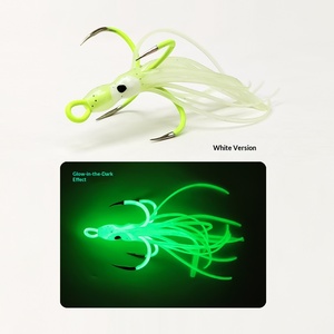 Leurre souple en silicone lumineux pour la pêche en mer, pour sabre-dent et calamar, avec 100 hameçons à quatre branches, pour poulpe et poisson - Product Image 1