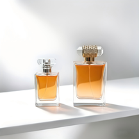 Botol Parfum Kosong Kaca Mewah Berkelanjutan Bentuk Persegi Panjang 50ml 100ml yang Dapat Disesuaikan dengan Pompa Semprot dan Cetak Sablon