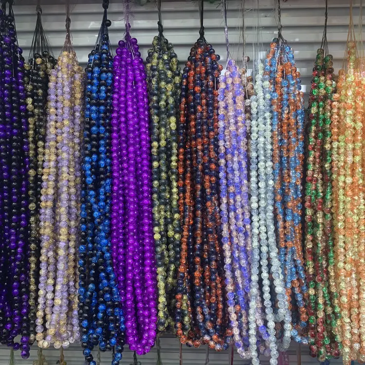 डिय गहने सामान 10 मिमी गोल ढीले बीड रंग संयोजन ग्लास के लिए ढीले beads