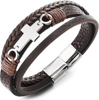 Nouveaux bracelets rétro transfrontaliers en PU tissés à la main avec des accessoires en alliage de gecko, boucle magnétique personnalisée, style européen et américain