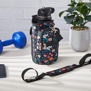 Magnetic <b>Water</b> <b>Bottle</b> Holder Gym <b>Water</b> <b>Bottle</b> Carrier Bag with Phone Pocket Handle Shoulder <b>Strap</b> 6 Built-in Magnet Pouch Sleeve - Product Image 6