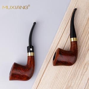 Muxiang Briar Wood Pipe 9mm Filter Bent Type Tobacco Pipe - Product Image 3