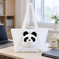 Sac fourre-tout en peluche 3D interactif mignon, sac à bandoulière doux et moelleux avec tête d'animal amovible, cadeau pour enfants et filles