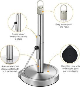 Portarotolo da Cucina <span class=keywords><strong>Obscura</strong></span> con Dispenser Spray, Acciaio Inossidabile e Marmo, Oro/Bianco/Rosso con Motivo Dorato - Product Image 6