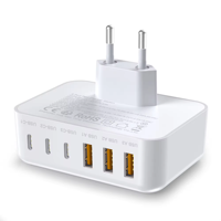 Station de charge HNT Factory OEM ODM 100W GaN 6-en-1 3A3C PD QC Chargeur rapide Prise US EU UK JP Pour ordinateur portable et téléphone