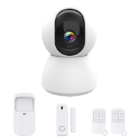 Système de caméra de sécurité avec alarme Tuya IOT Linkage, 1080P WiFi, vision nocturne panoramique/inclinaison, capteurs de porte/PIR, détecteur de fumée, sécurité intelligente pour la maison