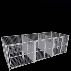 กรงโมดูลาร์สําหรับงานหนัก 3 กรงร่วมกันด้านนอกลวดเชื่อมตาข่ายโลหะบ้านกลางแจ้งขนาดใหญ่พิเศษกรงสัตว์เลี้ยงสุนัขวิ่งตู้สุนัข - Product Image 4
