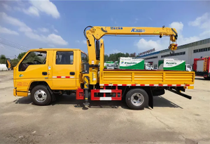 <span class=keywords><strong>JMC</strong></span> Cabina con litera 3Ton 4Ton Hidráulico de pluma recta Mini grúa montada en camión con función de descarga para la venta - Product Image 5