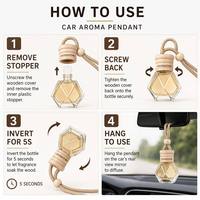 Diffuseur de parfum suspendu pour voiture avec bouchon en bois de 10 ml, en gros, pour diffuseur à bâtonnets