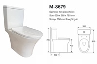 Cuvette de toilettes WC en céramique à deux pièces, à siphon en S, fabriquée à haute température, en porcelaine durable, produit sanitaire, approvisionnement mondial