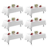 Mantel Rectangular Impermeable, Resistente al Agua, Lavable y Personalizable, Moderno, Blanco, de 60x120 Pulgadas (6 Pies), para Bodas, Fiestas, Banquetes y Eventos