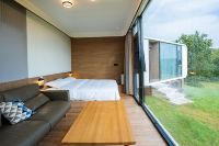 Maison conteneur mobile au design contemporain en acier et aluminium, résistante au vent et à l'eau, pour bureau, cabine, bar, hôtel, salle de bain, cuisine