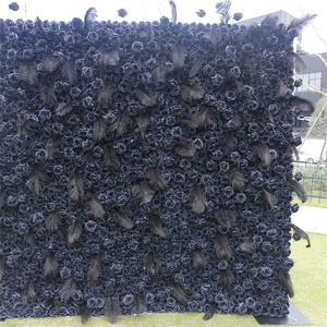 Gog064 Khổng Lồ Đen Giấy Lụa Hoa Backdrop Faux Hoa Trang Trí Màu Nâu Tường Hình Trái Tim Rèm Đứng - Product Image 2