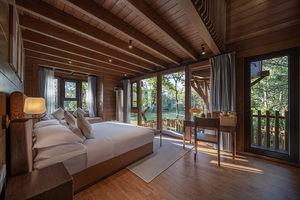 Maison préfabriquée écologique de style château, chalet en bois à deux étages avec toboggan pour enfants, terrasse pour les centres de villégiature, villa, chambre, maison - Product Image 5