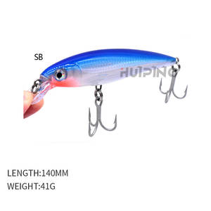 Vernice UV <span class=keywords><strong>esca</strong></span> artificiale 41g 140mm Big Minnow Deep Diving Trolling Lure esche da Pesca in acqua di mare Pesca <span class=keywords><strong>per</strong></span> spigola tonno Lure - Product Image 6