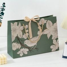 Luxury Clothes Gift Packaging Paper Bags With <b>Ribbon</b> Handle Paper Shopping Bags With Your Own logo - Product Image 5