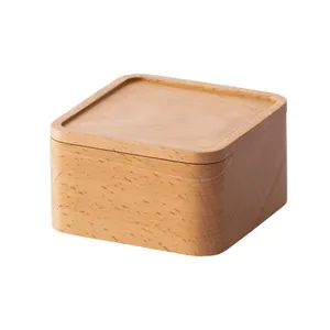 Topping-caja de almacenamiento personalizada con tapa magnética, recuerdo de madera para joyería