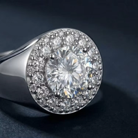 Bague en argent S925 avec moissanite couleur D, bijoux tendance hip-hop en argent pur, bagues en moissanite, bagues tendance