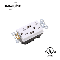   Gelistete 20A 125V TR US-Standard Steckdose mit Gleichzeitiger Aufladung, 2 Typ-A Elektrische USB-Wandsteckdose mit USB-Anschluss