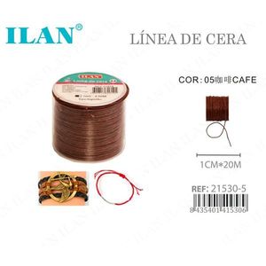 Filo cerato ILAN 1 mm x 20 m colore caffè per la creazione di gioielli intrecciati - Product Image 1