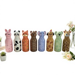 Mignonne Tasse Isotherme en Acier Inoxydable avec Tête d'Animal 450ml – Gourde Portable pour Enfants et Étudiants – Cadeau Idéal – Motif Dessin Animé - Product Image 1