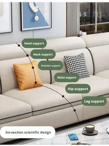 Canapé moderne et minimaliste en tissu pour le salon Ensemble économique d'éponge technique lavable résistante <span class=keywords><strong>aux</strong></span> <span class=keywords><strong>griffes</strong></span> <span class=keywords><strong>de</strong></span> <span class=keywords><strong>chat</strong></span> pour petit appartement - Product Image 4