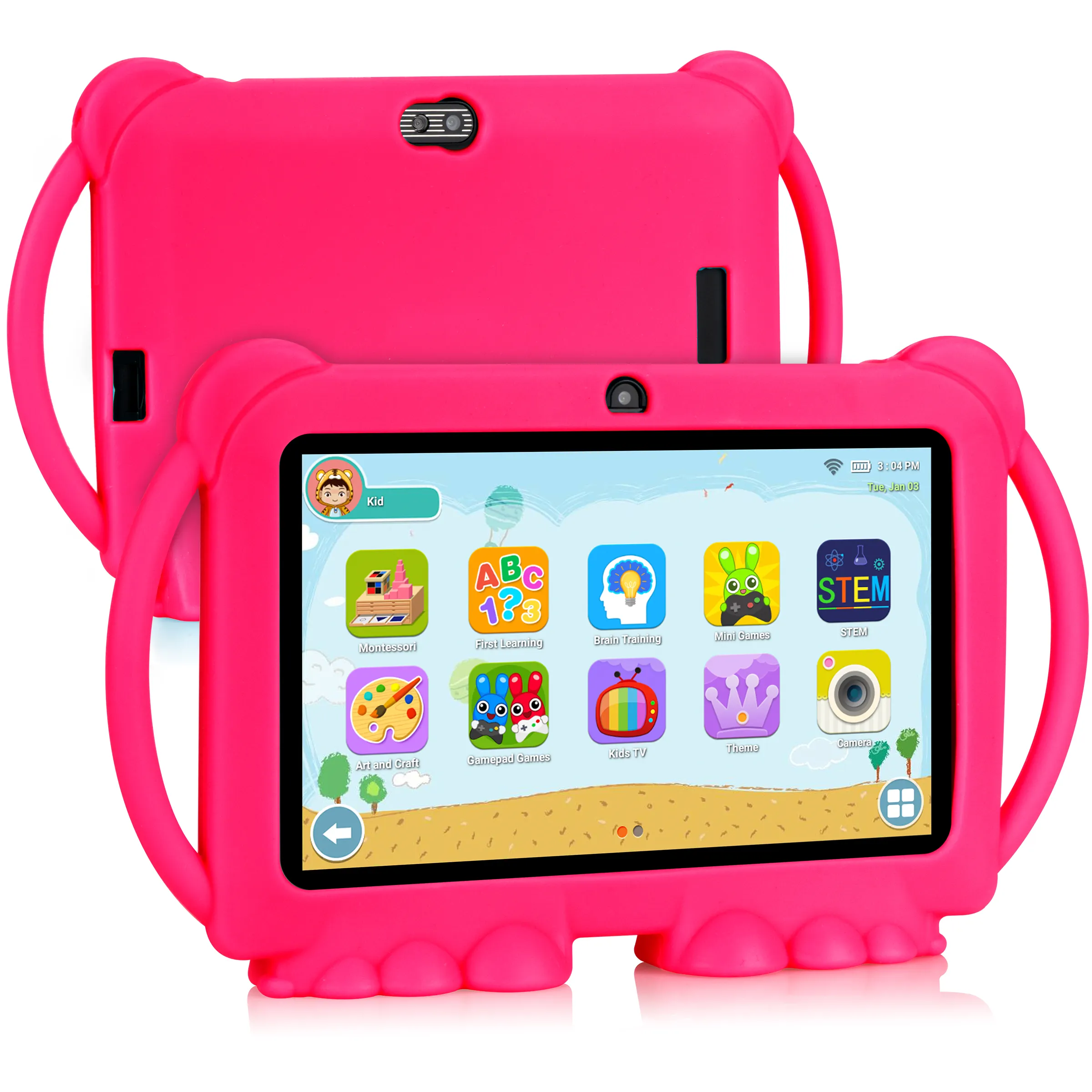 Tablet Mini anak 7 inci, Tablet Pc Wifi A133 Quad Core Android 10 Ram 1GB Rom 16GB, Tablet pendidikan untuk anak-anak