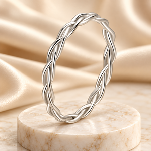 Anello a Linea Intrecciata per Donne, Design Geometrico Minimalista, Accessorio per Dito da Indossare Quotidianamente - Product Image 3