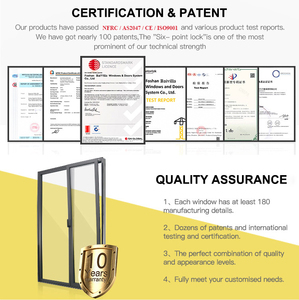 Portes pliantes en accordéon résistantes aux ouragans personnalisées Baivilla en usine Porte patio pliante extérieure en aluminium allié en verre - Product Image 4