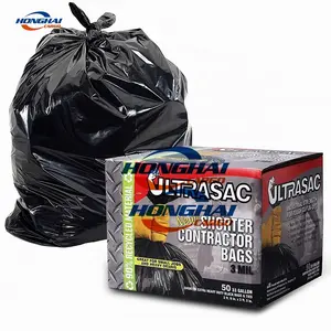 Extra Large Black Outdoor Trash Bags heavy Duty Trash Can Liners, Contractor Bags 55 Gallon Capacity plastic Garbage bags