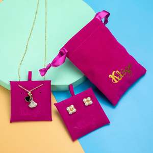 Bolsa de Joyería de Microfibra de Terciopelo de Lujo Personalizada con Cordón, Bolsa de Regalo para Bodas, para Empacar Regalos y Guardar Joyas - Product Image 4