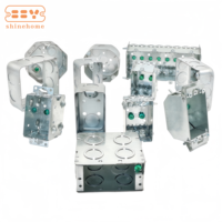 Boîte de sortie à un seul poste en acier galvanisé Jumbo 2121-LLE, profondeur de 2-1/2 pouces avec attaches à boucle de fixation, matériau en acier inoxydable