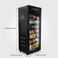 Distributeur automatique intelligent IA avec lecteur de carte et paiement par carte de crédit, distributeur réfrigéré intelligent IA