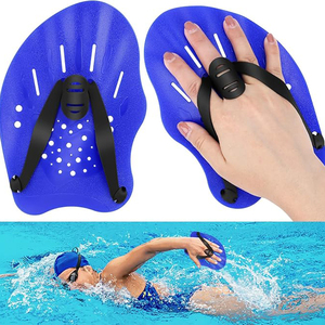 1 paire de palmelettes de natation pour adultes et enfants, dispositif d'entraînement avec sangles réglables - Product Image 1