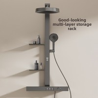 Ensemble de douche mural en laiton brossé de luxe léger chinois avec cartouche céramique à température constante pour salle de bain, eau chaude et froide