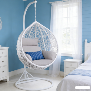 Columpio para Patio Trasero, Columpio Interior para Sala de Estar, Columpio de Madera y Ratán para Niños, Silla Colgante de <span class=keywords><strong>Jardín</strong></span>, Silla Colgante de <span class=keywords><strong>Plástico</strong></span> Transparente Tipo Huevo - Product Image 5