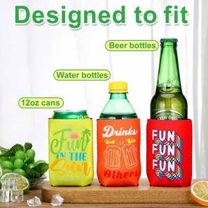 Funny Quotes Insulated Neoprene Can Sleeves <b>Collapsible</b> Drink Holder for Cans and Bottles, Wine Party, BBQs,Beer Sleeve Cooler - Product Image 5