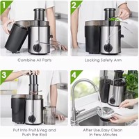 Exprimidor Industrial Comercial Eléctrico Portátil de Frutas Cítricas y Naranjas para Jugos Frescos y Smoothies