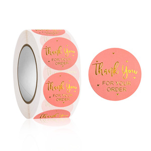 Custom Printed Logo Holographic Glossy Waterproof Adhesive <b>Label</b> Sticker Roll <b>Gift</b> Thank You Cards for Supporting Small - Product Image 3