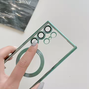 Funda de teléfono con revestimiento de carga inalámbrica magnética de lujo para <span class=keywords><strong>Samsung</strong></span> S25 Ultra S24 Plus, funda de teléfono anticaída con Protector de lente - Product Image 4